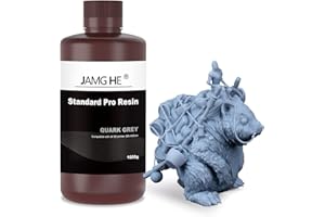 Résine d'imprimante 3D, résine pro standard JAMG HE pour LCD DLP SLA 405 nm, haute précision et faible rétrécissement, impression 3D standard, résine photopolymère UV, convient pour les imprimantes