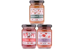 THE CHEESE WEDGE CO. Chutney 3 Pack | Sun Dried Tomato & Smoked Garlic Chutney | Cheeseboard Chutney and Chilli Jam | Ideal Chutney Gift Set