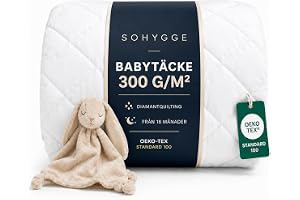 SOHYGGE Babytäcke, 300 gr/m2 - barn - 100 x 135 cm för babysäng 70 x 140 cm - anti-kvalster - 100 % mikrofiber - tillverkad i