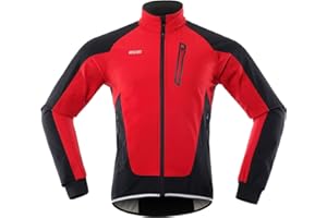 Lixada Hommes Cyclisme Veste Imperméable Coupe-Vent Thermique Polaire Vélo Jersey VTT Vélo Équitation Course Automne Hiver Veste Manteau Convient pour le Cyclisme la Course à Pied l'Alpinisme