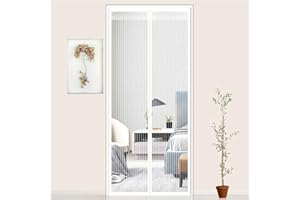 LUTAKU White Screen Doors with Magnets 80 x 200 cm, Fly Curtains for Doors,Door Fly Screen, Magnetic Door Screen,Door Curtains to Stop Flies