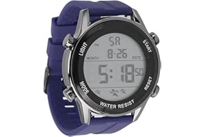 RiToEasysports Elektroniczny zegarek sportowy Wodoodporny z lampką nocną Duży ekran Męski zegarek Silikonowy pasek do zegarka do aktywności na świeżym powietrzu (niebieski)