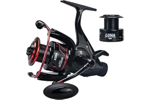 SeaKnight Luna Moulinet de pêche à la Carpe 9 + 1BB Bobine Gratuite 5,5:1 Moulinet d'eau Douce 4000 5000 6000 en Fibre de Carbone Système de Frein Max 12 kg