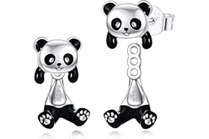 POPLYKE Orecchini a perno Axolotl, a forma di gatto, cane, rana, da donna, in argento Sterling 925, maiale, gatto, rana, ipoallergenici, volpe, bulldog francese, idea regalo di compleanno