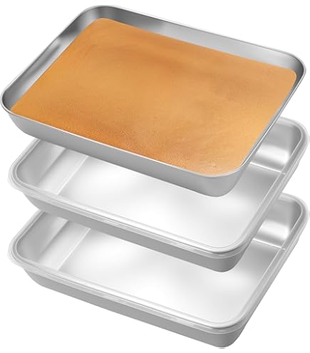 3 Pièces Plat Inox Rectangulaire, 25 X 19 X 5 Cm Plat Four Inox, Plat Rectangulaire Inox, Bac De Cuisson En Acier Inoxydable, Multifonctionnel Bac Inox Alimentaire Pour Fromage Et Viande