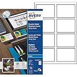 Avery Italia C32015-25 Biglietto da Visita, Stampabile Fronte/Retro, 8 Biglietti per Foglio, Confezione da 25 Pezzi, Bianco