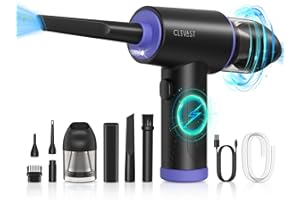 CLEVAST Elettrico Rimuovi Polvere Aria Compressa Senza Fili, Bomboletta Aria Compressa 3 Velocità 110000RPM, Aria Compressa PC Air Duster Con luce LED Compressore Aria per Computer, Laptop