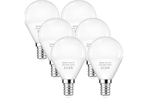 EVASTARY Glühbirne E14, 5W LED E14 Lampen Warmweiß 3000K, Ersetzt 40 Watt E14 Birne, Hohe Helligkeit LED Leuchtmittel, G45/P45 Energiesparlampe in Tropfenform, nicht Dimmbar, 220-240V, 6 Stück