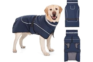 Axcimond Waterproof Dog Coat Winter Jacket Warm Dogs Coats with Collar Fleece Coats Waterproof Reflective Hiking Coat Adjustable Dog Raincoat Winter Jacket for Small Medium Large Dogs