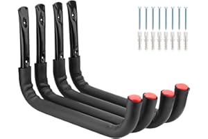 PiPaFox Crochets de rangement de garage, chaque support de rangement robuste pour kayak peut supporter une charge de 45 kg, crochet mural pour canoë, échelle, vélo, planche de surf