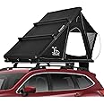YOUNGHUNTER Triangle Roof top Tent, 1-2 Persons Aluminum Shell Car Rooftop Tent, Sun-Resistent, Windproof, Camping Waterproof SUV Truck Roof Tents, High Density Mattress, Simple Set-Up