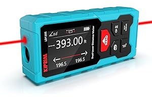 Kiprim Doppio Metro Laser 120M, Livella Elettronica, Misurazioni Precise e Funzione Pitagora - Ideale per Lavori di Costruzione, Bricolage e Ristrutturazione