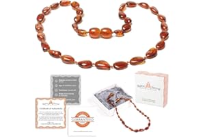 Baltic Secret Selected Baltic Amber Bernsteinkette - Handgefertigte Bernstein Kette für Damen, Herren, Kleine & Erwachsene - Naturschmuck, Edelsteinketten Geschenkidee, Ostsee Schmuck, Glücksbringer