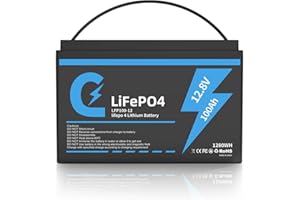CUNSIEUN Bateria litowa Lifepo4 100 Ah 12 V z głębokim cyklem ładowania Akumulator 12,8 V 100 Ah z zabezpieczeniem BMS 15000 cykli Idealny zamienny akumulator ołowiowy Nadaje się do samochodów kempingowych i s