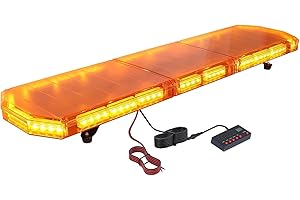 Justech 88LEDs 88W 21 Flash Modes Car Recovery Emergency Roof Light Waterproof Amber Beacon Light with Digital Display Control Switch for 12V 24V Car Vehicle Truck Trailer