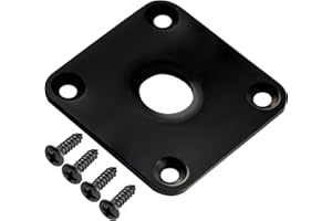Musiclily Pro Métal Fond Plat Jack Plate Square Plaque Jack pour Guitare Epiphone USA Les Paul Style, Noir