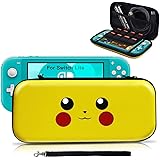 Housse pour Nintendo Switch Lite, Pochette Anti-choc Désigné pour Pokémon Lets' go Pikachu/Eevee, Etui Portable Sacoche de Transport pour Nintendo Switch Lite Accessoire - Pikachu