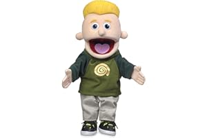 Eddie von Silly Puppets | 40 cm Handpuppe für Kinder | Mit Beweglichem Mund Und Armen | Abnehmbare Handwaschbare Kleidung