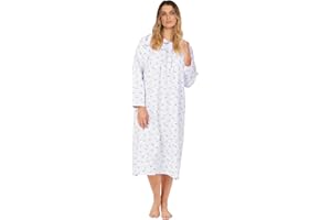Nikaro Ladies Floral Nightdress Super Soft Thermal 100% Brushed Cotton Winceyette Nightie
