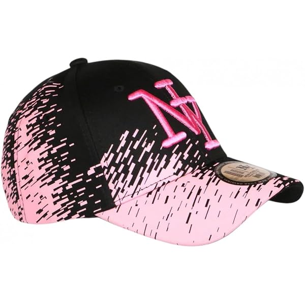 Hip Hop Honour Berretto NY Rosa Fluò Flashy – Cappellino Baseball Unisex Con Visiera Curva – 100% Poliestere – Taglia Unica