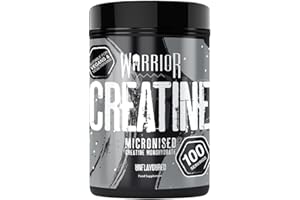 Warrior Creatine Monohydrate Powder 500g (100 Servings) – Pure Micronised Creatine Powder Supplement for Men & Women, Pre & Post Workout Strength, Muscle Growth & Recovery, Vegan – Unflavoured
