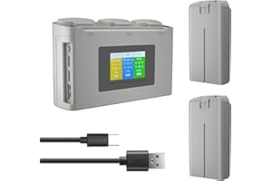 Treeboy Lot de 2 batteries intelligentes avec hub de charge à deux voies compatible avec DJI Mini 4K/Mini 2/Mini 2 SE/Mini SE, 2400 mAh 31 min Temps de vol
