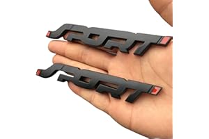 HUAPX HUAYT Emblema SPORT in lega, confezione da 2 adesivi per auto 3D SPORT emblema logo bagagliaio posteriore, compatibile con Signe, Citroen, Renault, Audi, Toyota, Honda, Nissan (nero)