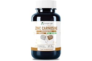 Alzuro Labs Zinc Carnosine 37,5 mg – 120 Capsule Vegane | Integratore ad Alta Forza | Testato da Laboratorio Indipendente | GMP | Senza Glutine & OGM