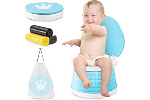 YZNLIFE Portable Potty for Toddlers, 2-in-1 Travel Potty Kids Training Toilet Seat (Light Blue)