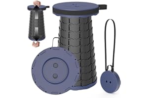 PLOGGING 2025 Taburete Plegable Portátil, Taburete Telescópico Ligero y Duradero para Actividades al Aire Libre como Viajes, Pesca, Senderismo y Camping MAX Cargando 200 kg con Carabinero