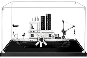 SOOPSORI Transparente Acryl-Vitrine Für Lego 21317 Steamboat Willie, Staubdichte Vitrine, Kompatibel Mit Lego 21317 (Lego-Modell Nicht Im Lieferumfang Enthalten) 2mm,38x20x20cm