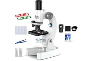NMM Up to 4800X Zoom Microscope for Children High Magnification Biological Science Educational Microscope with Films and Samples