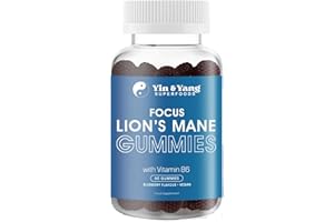 YIN & YANG SUPERFOODS Lion’s Mane Gummies 2000mg | High Strength Mushroom Supplement for Focus, Memory & Concentration | 60 Gummies | Brain & Immune Support | Vegan, GMO-Free & Palm Oil-Free
