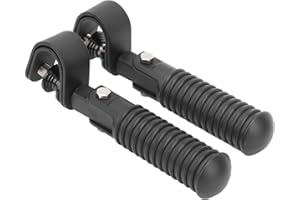 GUGXIOM Motorcycle Footrest Pegs, Foot Pegs Clamp Footrest Mount, Engine Guard Footpegs, for All 1 Inch Engine Guards Pipes for (Black)