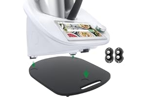 ‎CBJEHIFEY Gleitbrett für Thermomix TM6 TM5-360° Universalrädern Rollbrett für Thermomix Vorwerk Küchenmaschine, Bambus Unterlage Brett TM5 TM6 Zubehör Schnelles Bewegen Rollbrett mit Gummifüße Schwarz