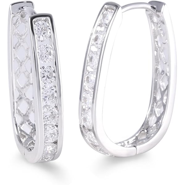 Gulicx Orecchini A Perno In Argento 925 Con Zirconi Rotondi - Ipoallergenici, Placcati Oro Bianco, Varie Misure