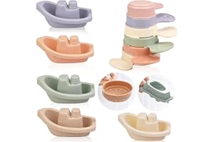ZBATHTOY Baby Bath Toys - Boat Shaped for 1-3 Year Old Boys & Girls - Age 6M+ - Perfect Birthday Gifts