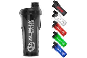 Alpha Designs | Protein Shaker Bottle | 750ml Gym Cup | for Protein Powder Shakes & Sports Supplements | Pre Workout Mixer | BPA Free | 0.75L | Smoke