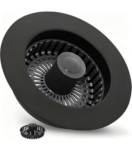 KONE Kitchen Sink Drain Assembly – 3-1/2 Inch Stainless Steel Strainer With Removable Basket, Universal For Standard USA Sinks (Matte Black)