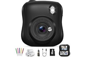 GENERIC Kids Camera Instant Print, 14MP Kids Instant Print Camera for Kids with 32GB Card & 3 Rolls Paper, Kids Digital Camara Toys Gifts for Boys & Girls Age 3-10