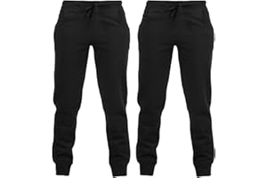 Gift Hub Joggers Boys & Girls – Kids Jogging Bottoms with Drawstring & Cuffed Ankle, School Trousers for Boys & Girls – Comfortable & Breathable Unisex Sweatpants, Tracksuit Bottoms – Pack of 2