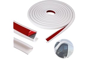 DBREAKS Grondaie per Camper, 5M Grondaie in gomma, Striscia in Gomma in PVC, Deviatore per Tetto Pioggia, per Veicoli, Camion, Camper, Barche, Auto, Furgoni, Porte, Camper(bianco)