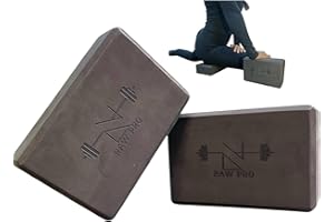 DanRaw Pro Yoga Blocks (Set of 2) – High-Density EVA Foam, Non-Slip Surface, Lightweight & Durable – Black Yoga Bricks for Support, Balance & Flexibility in Poses – Ideal for Home, Gym & Studio Use