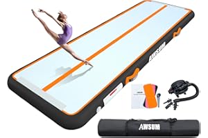 AWSUM Tappetino da Ginnastica Gonfiabile, 2m/3m/4m/5m/6m Air Ginnastica Artistica Mat 10/20 cm con Pompa elettrica, Air Tumbling Materassino da Fitness Yoga Taekwondo per Casa, Campeggio…