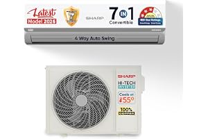 Sharp 0.95 Ton 3 star, New Star Rated,Split AC (4 Way Swing, 100% copper, Hi-Tech Inverter Compressor, 7in1 Convertible, Turbo cool, Dust filter) - AH-SI12V3B-GCN, White