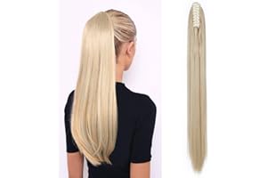 SEGO Coda di Cavallo Extension Capelli Biondi Clip Pinza Hair Finti Lisci Ponytail 65cm 150g Biondo Cenere mix Biondo Chiarissimo