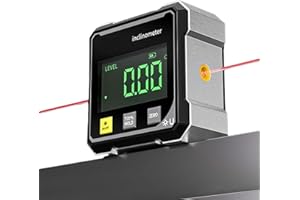 CelestiMingle Digitaler Winkelmesser 4-seitig Magnetisch, Digitale Wasserwaage mit LED-Anzeige, USB Wiederaufladbar Neigungsmesser, ±0,2° Präzision Inklinometer für BAU, Maschinen, DIY Arbeiten (A)
