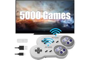 ZOYDP Retro Konsole, Game Stick, Retro Spielekonsole 5000 Spiele, SF900 HDMI Spielekonsole SFC Battle 2.4G mit 2 Gamecontrollern Wireless Retro Stick Plug & Play für Erwachsene und Kinder