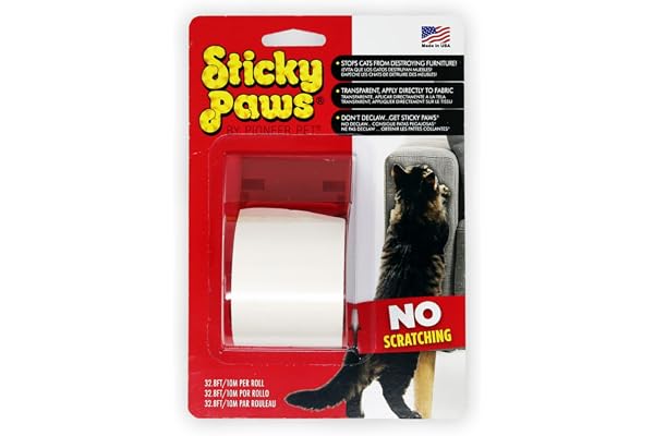 Sticky Paws Adhésif de Protection de Meubles Contre Les Griffes de Chat 10 m