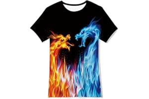 Belovecol Boys Girls 3D T-shirt Cool Crewneck Short Sleeve Graphic T Shirt Summer Tee Shirts for Kids Teens 6-13 Years